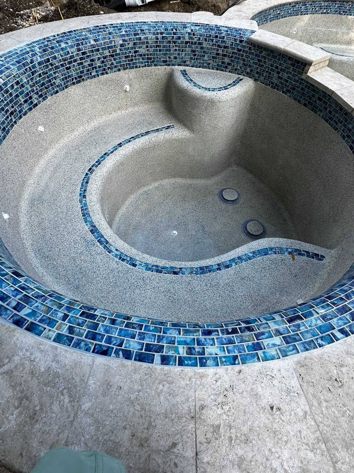 Spa interior and blue tile detail