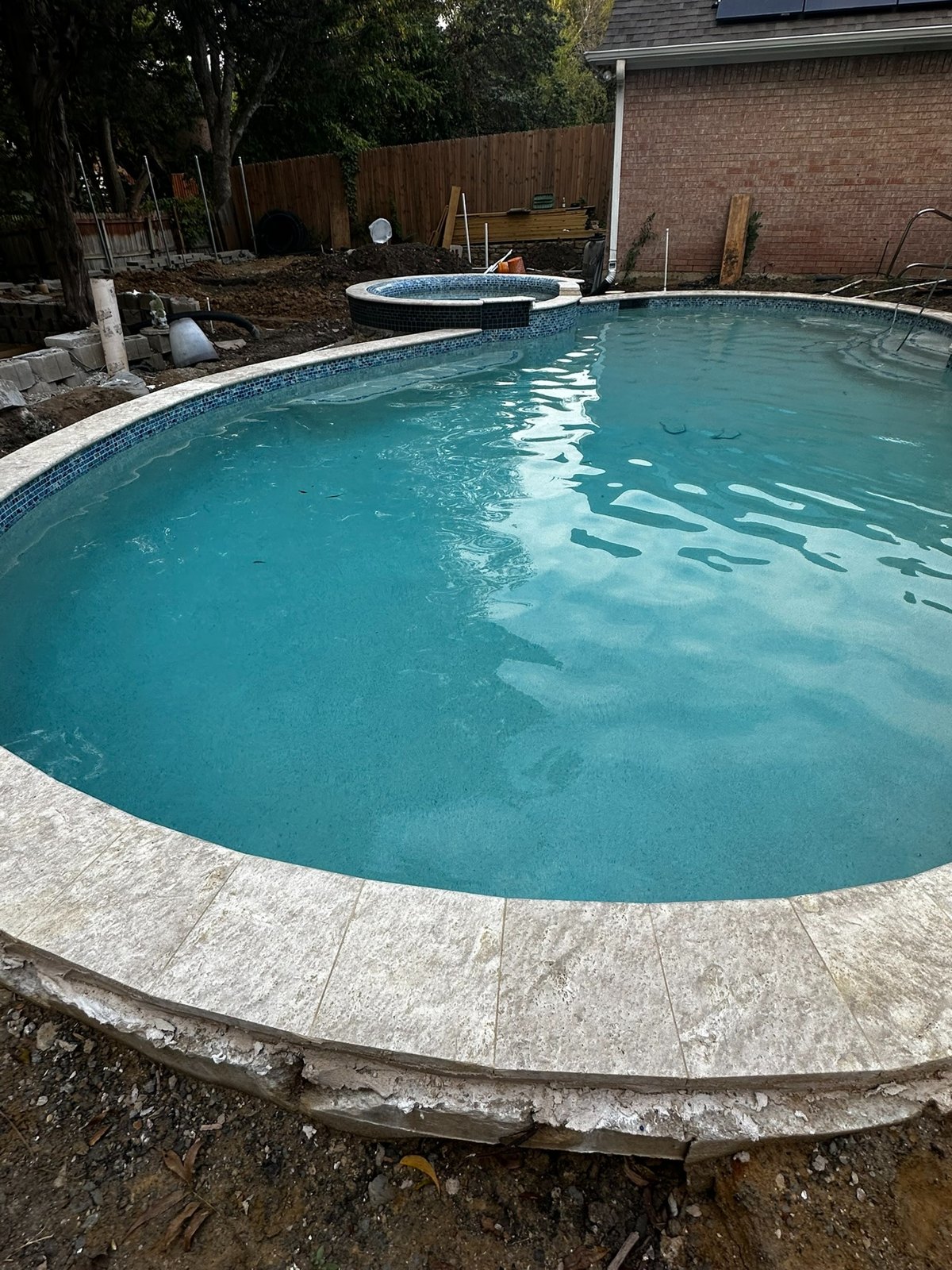 Pool interior and stone coping