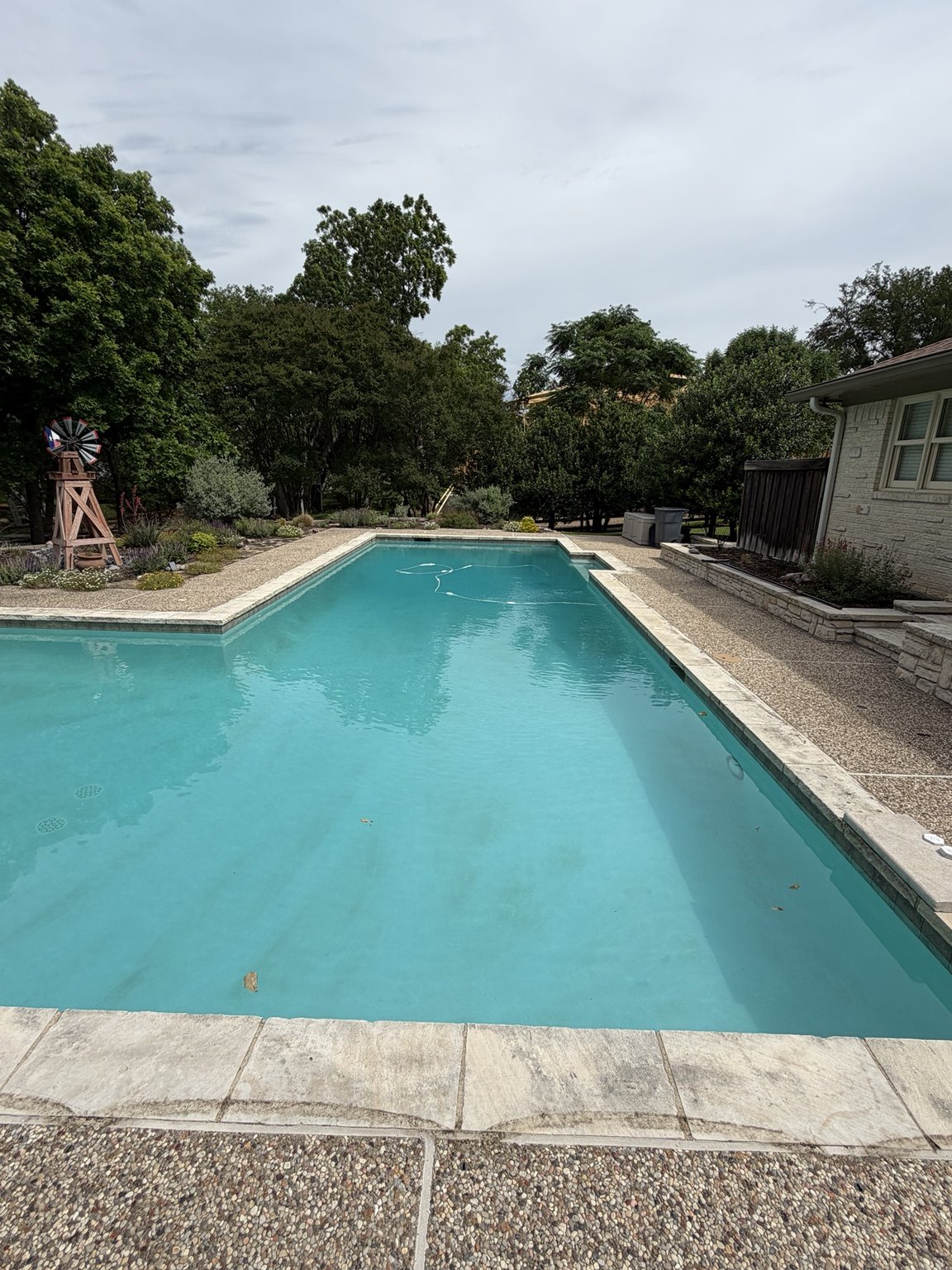 Earlier view of the pool edge