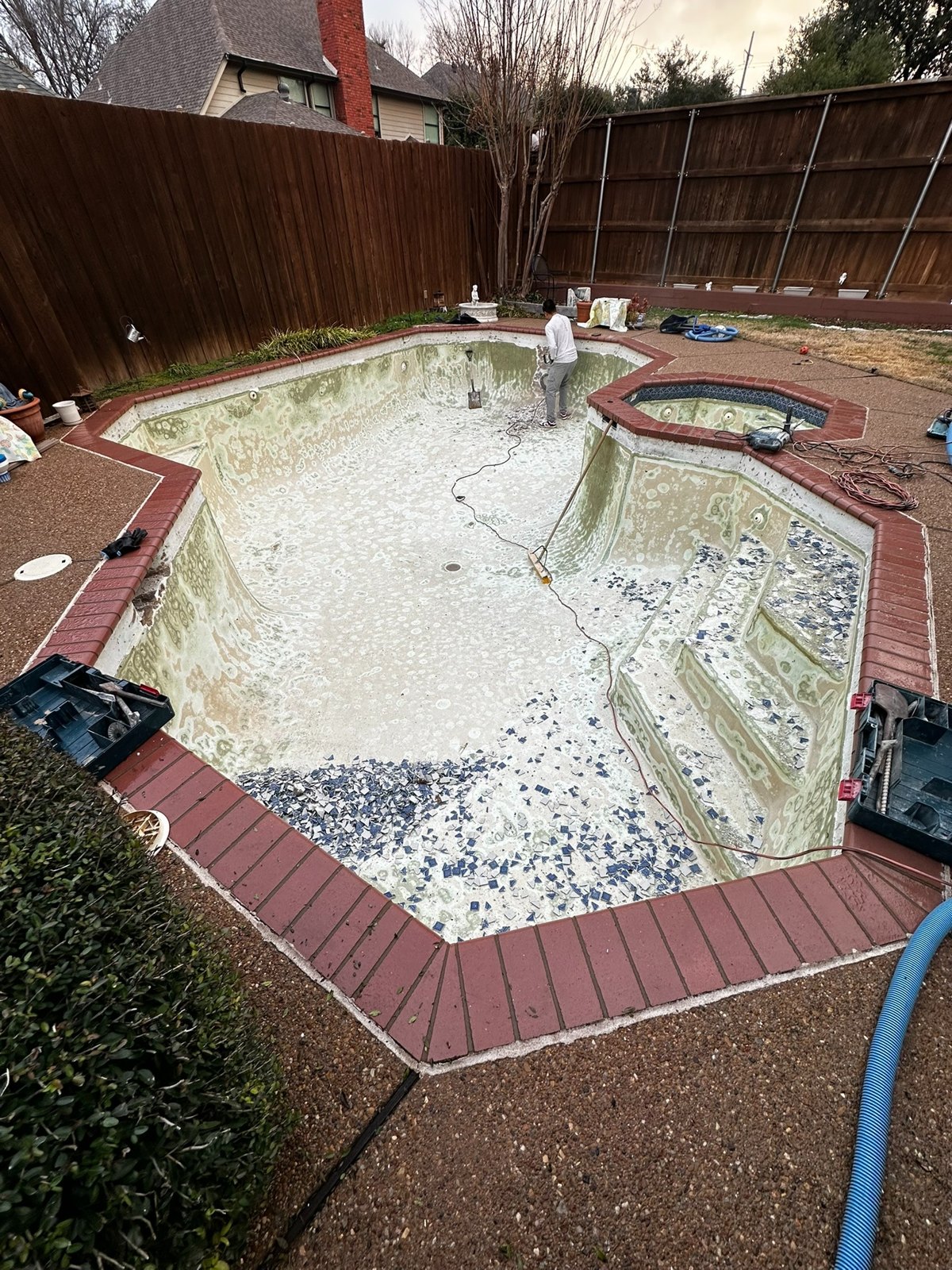 Pool interior renewal — before