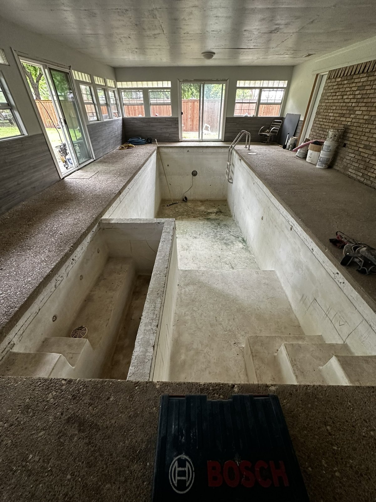 Indoor pool remodel — before